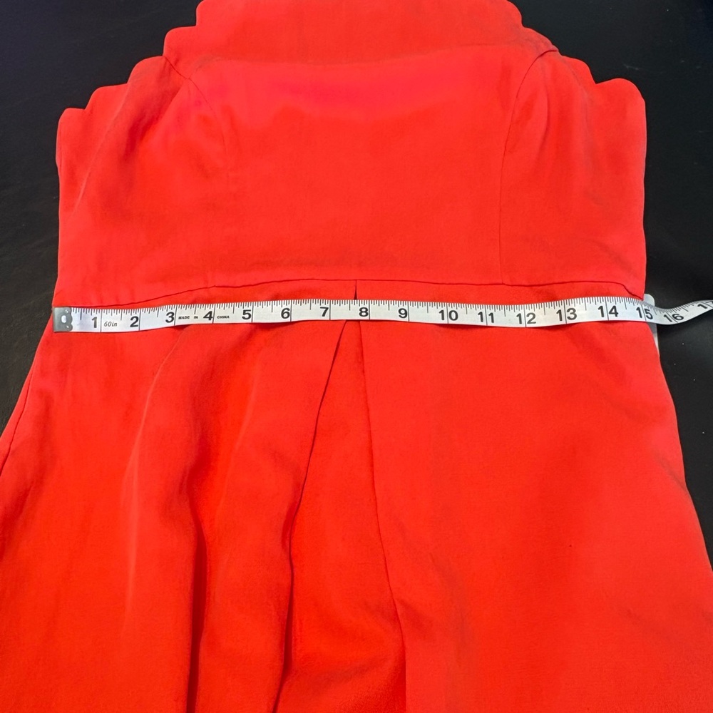 1901 Saucy Red Scalloped Linen Blend Midi Dress size Large NWT - Picture 12 of 15